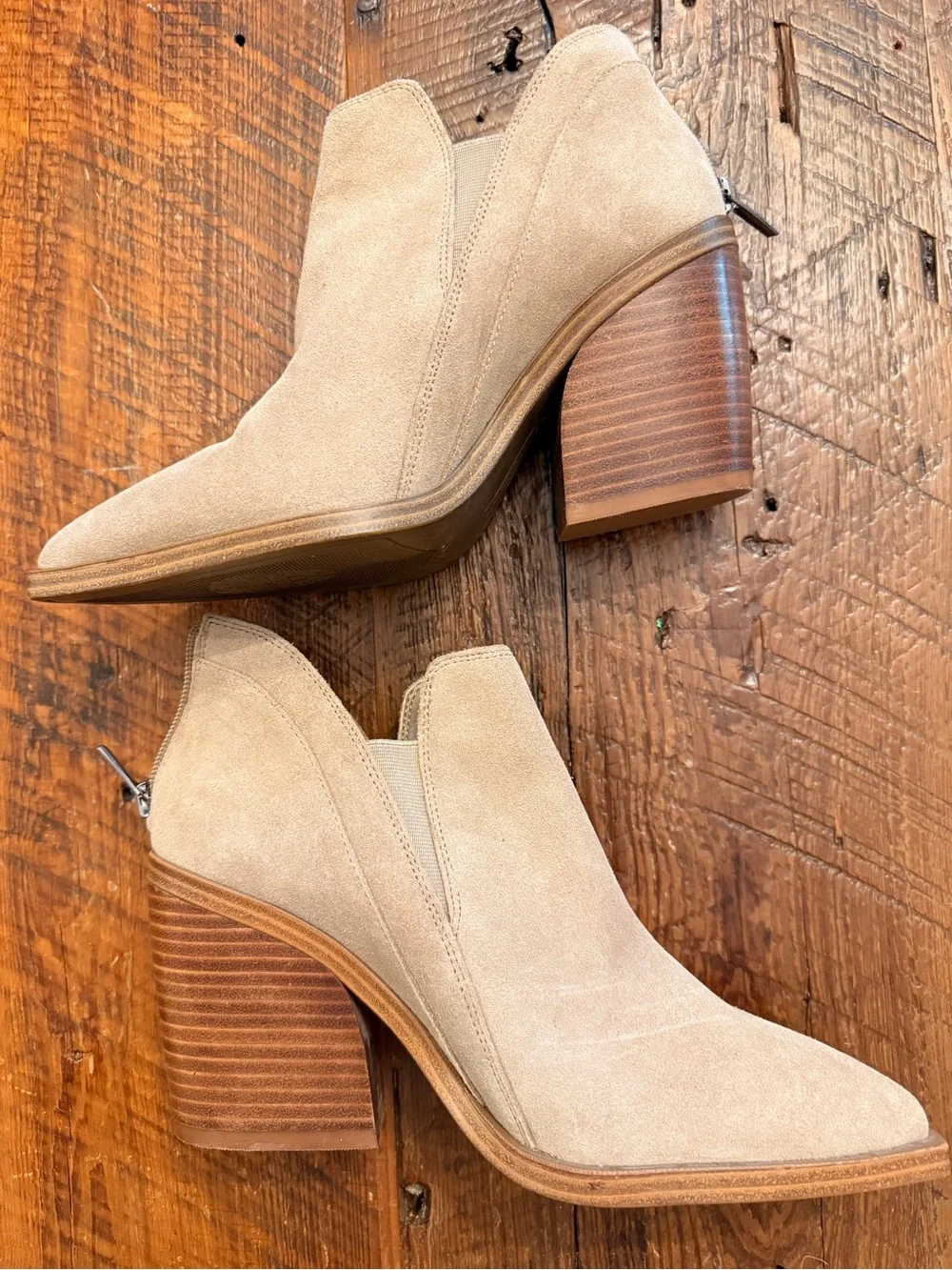 Vince Camuto Women’s Suede Ankle Boots in Beige